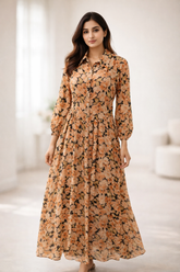 Chest 18 Length 49 Fabric Chiffon Fashion-Forward Western Branded Women’s Maxi