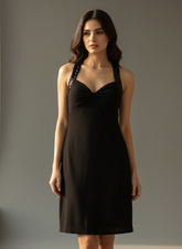 Chest 19 Length 40 Fabric Silk Jersey Lux black Mini Dresses