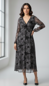 Chest 19 Length 42 Fabric Net Premium Branded Maxi Dresses for Women – Pakistan