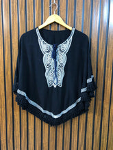 Chest midium baggy style Lenght 24 Fabrc linen poncho's Elegant Women Half Sleeve Collection