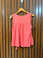 Chest 19 Length 22 Front Fabric Silk Back Fabric Jersey Womens Summer Sleeveless Top