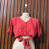 Chest 17 Lenght 12.5 Fabric linen Ladies Western Crop Top