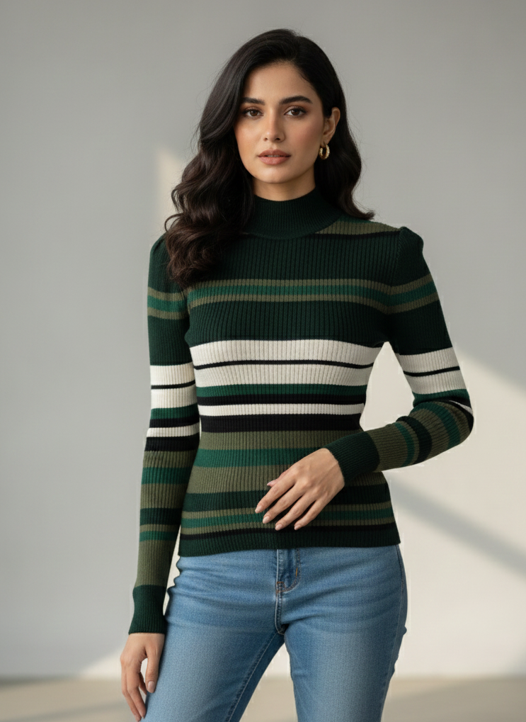 Chest 17  Length 22 Imported Women Winter Casual Top