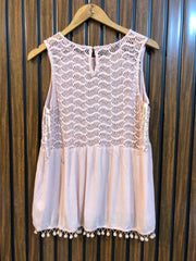 Chest 19  Lenght 25  Fabric cotton Chic Sleeveless Top for Women
