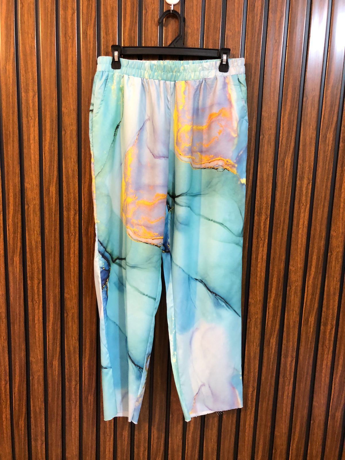 Waist 34  Lenght 37  Fabric silk Fashionable Women’s Slim Fit Trousers