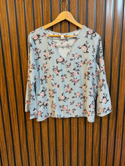 Chest 20  Length 22  Fabric Linen Trendy Branded Full Sleeve Tops for Women