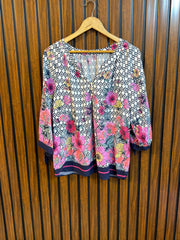 Chest 19  Length 23  Fabric Linen Fashion Forward Full Sleeve Tops