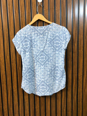 Chest 19  Lenght 24  Fabrc chiffon Stylish Women Casual Half Sleeve Tops