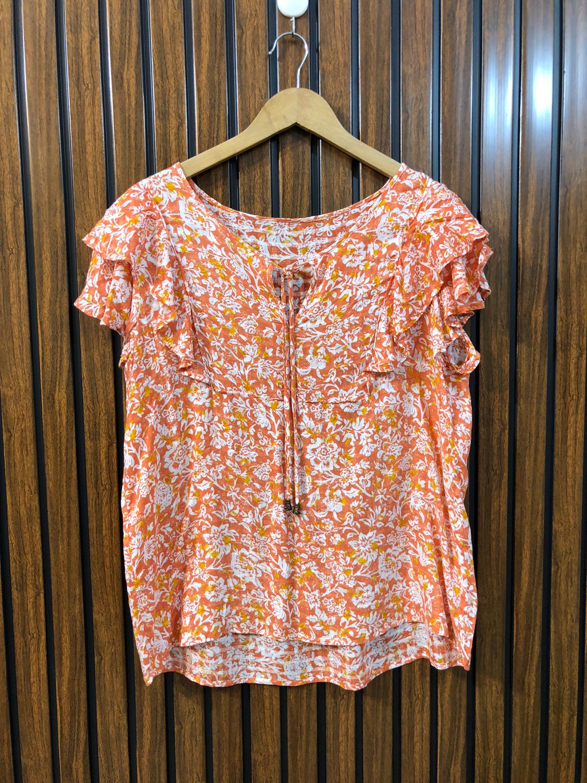 Chest 21  Lenght 24  Fabrc linen Trendy Half Sleeve Tops For Girls