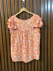 Chest 21  Lenght 24  Fabrc linen Trendy Half Sleeve Tops For Girls