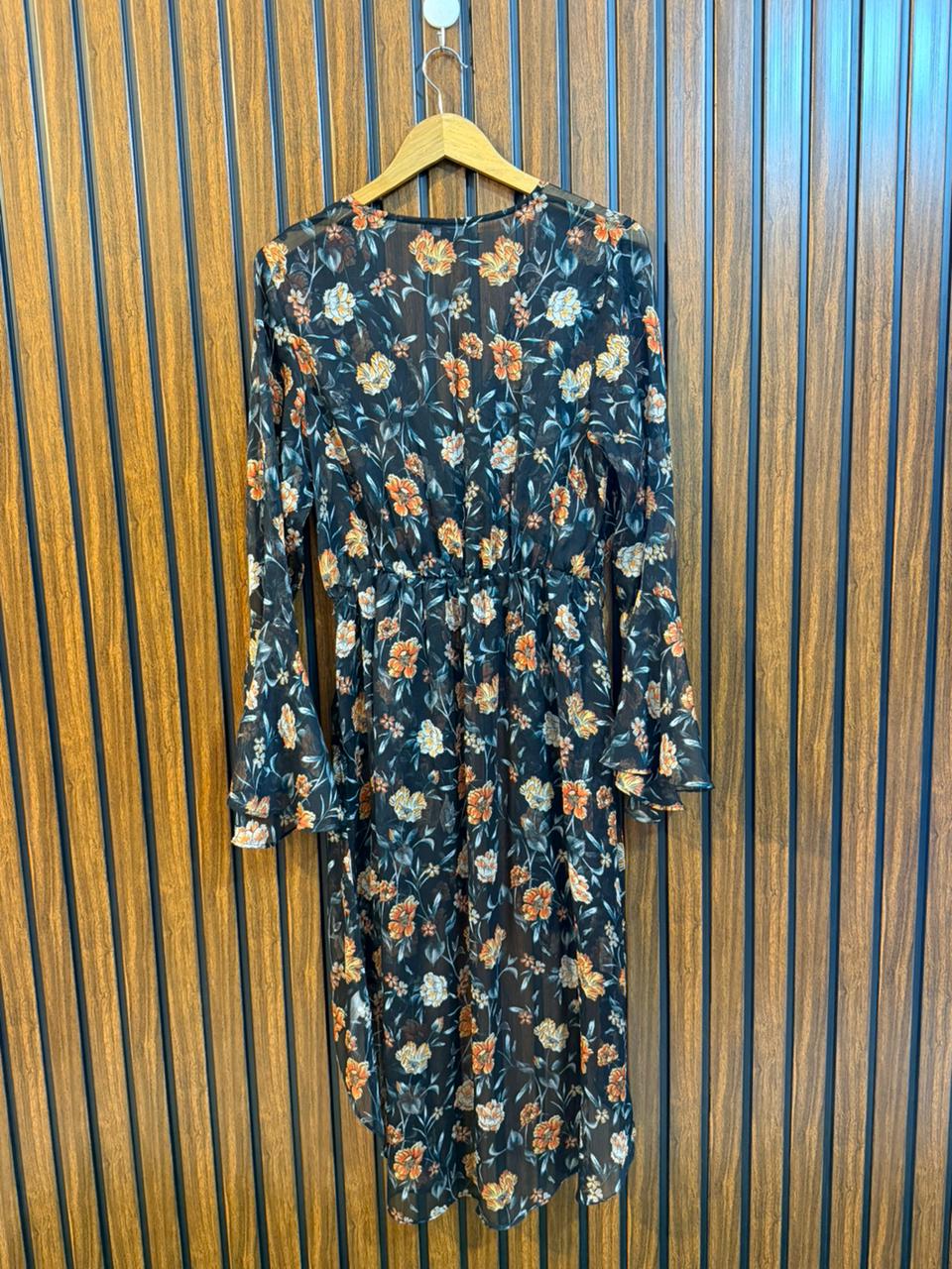 Chest 21  Length front 21 back 48  Fabric Chiffon Women’s Western Fashion Tops