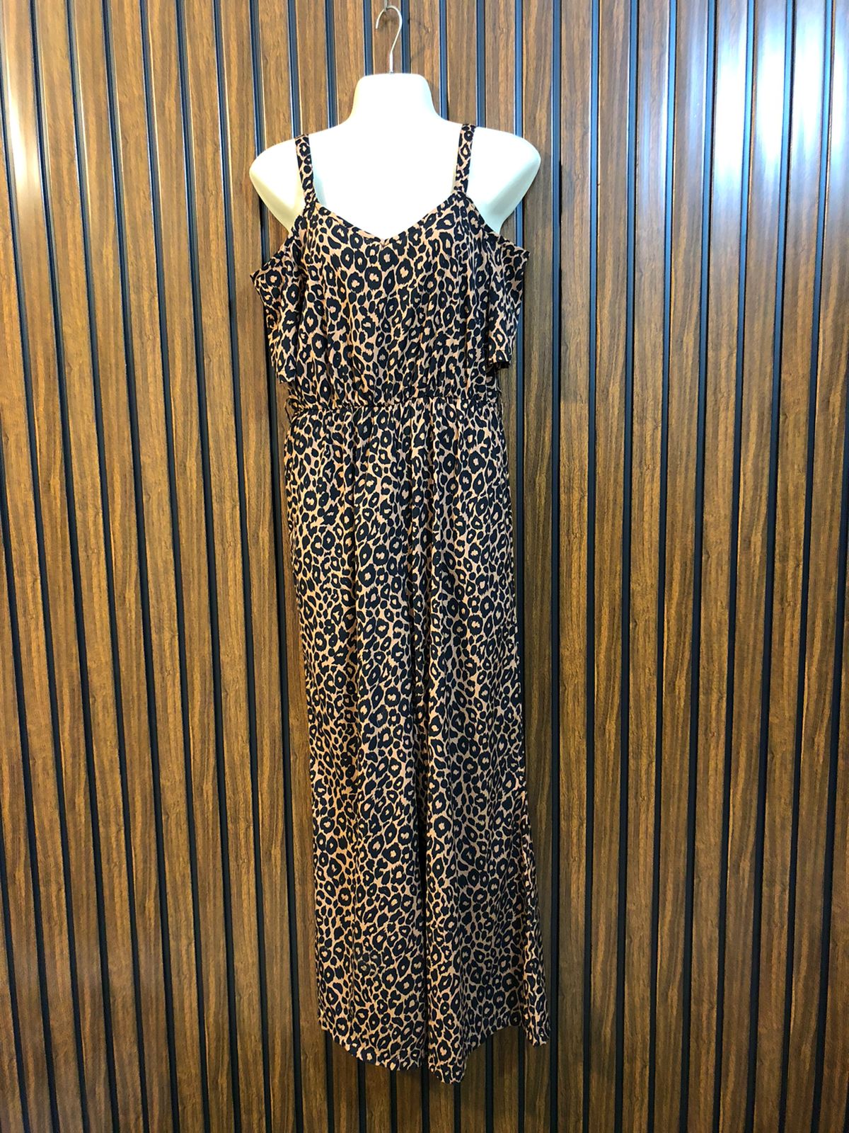 Chest 17  Length 52  Fabric Silk Women's Fashion Long Jumpsuit