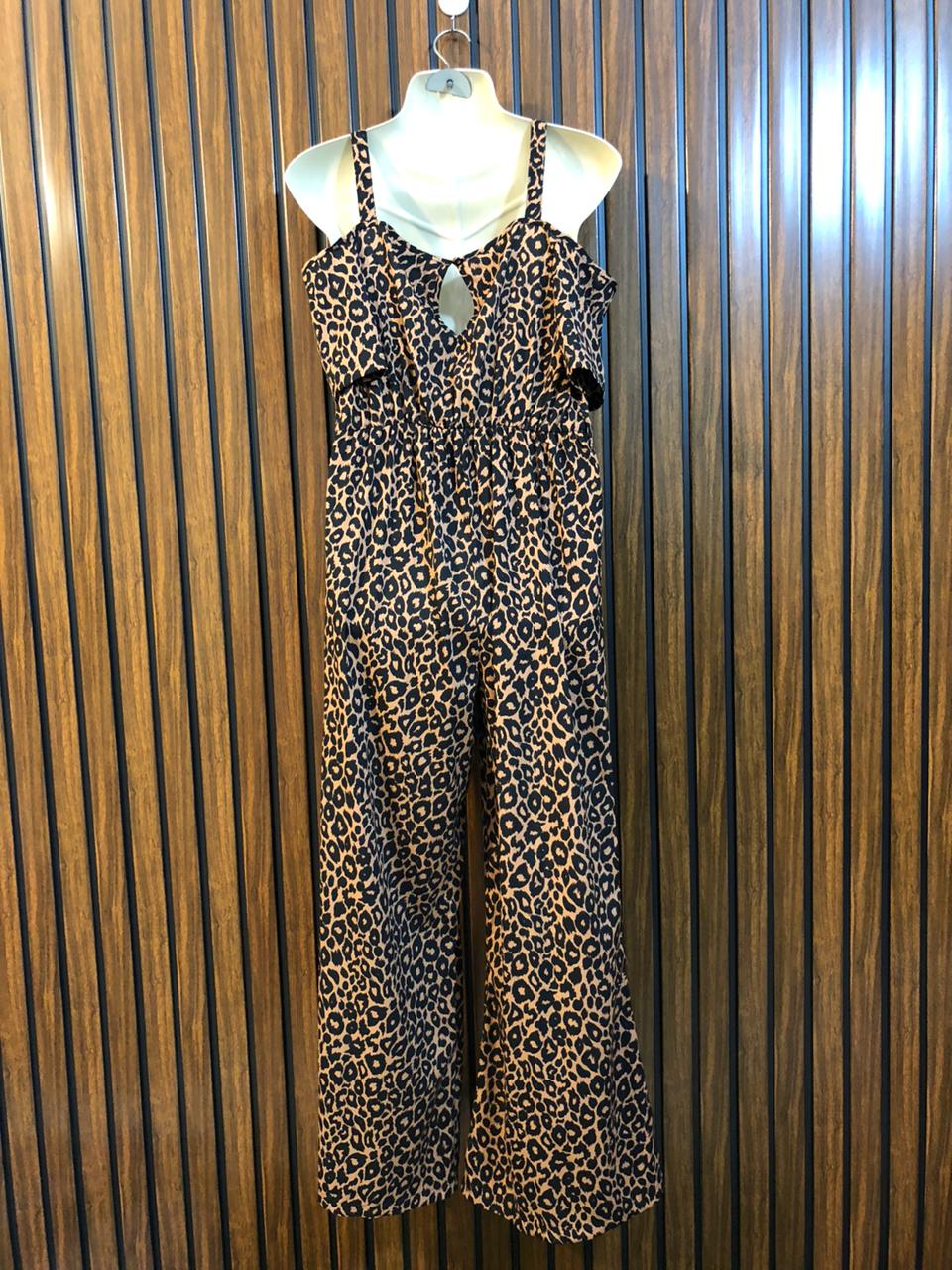 Chest 17  Length 52  Fabric Silk Women's Fashion Long Jumpsuit