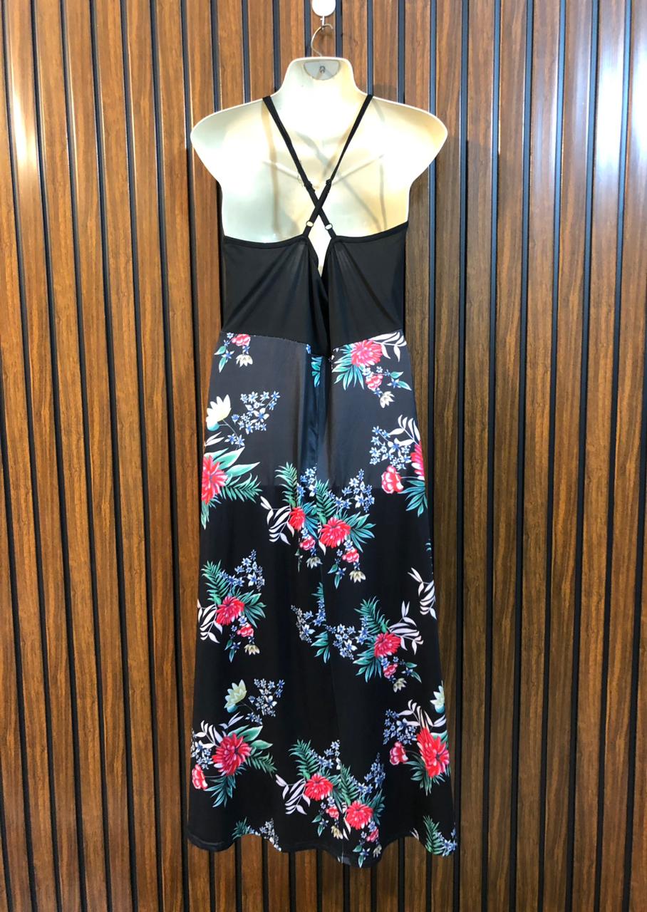 Chest 20  Length 35 To 48  Fabric Silk Jersey Women's Daily Wear Maxi Dress