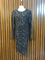 Chest 21  Length 41  Fabric Net Women's Evening Mini Dress