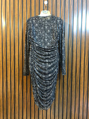 Chest 21  Length 41  Fabric Net Women's Evening Mini Dress