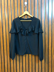 Chest 20  Length 22  Fabric chiffon Women's Casual Full Sleeve Top
