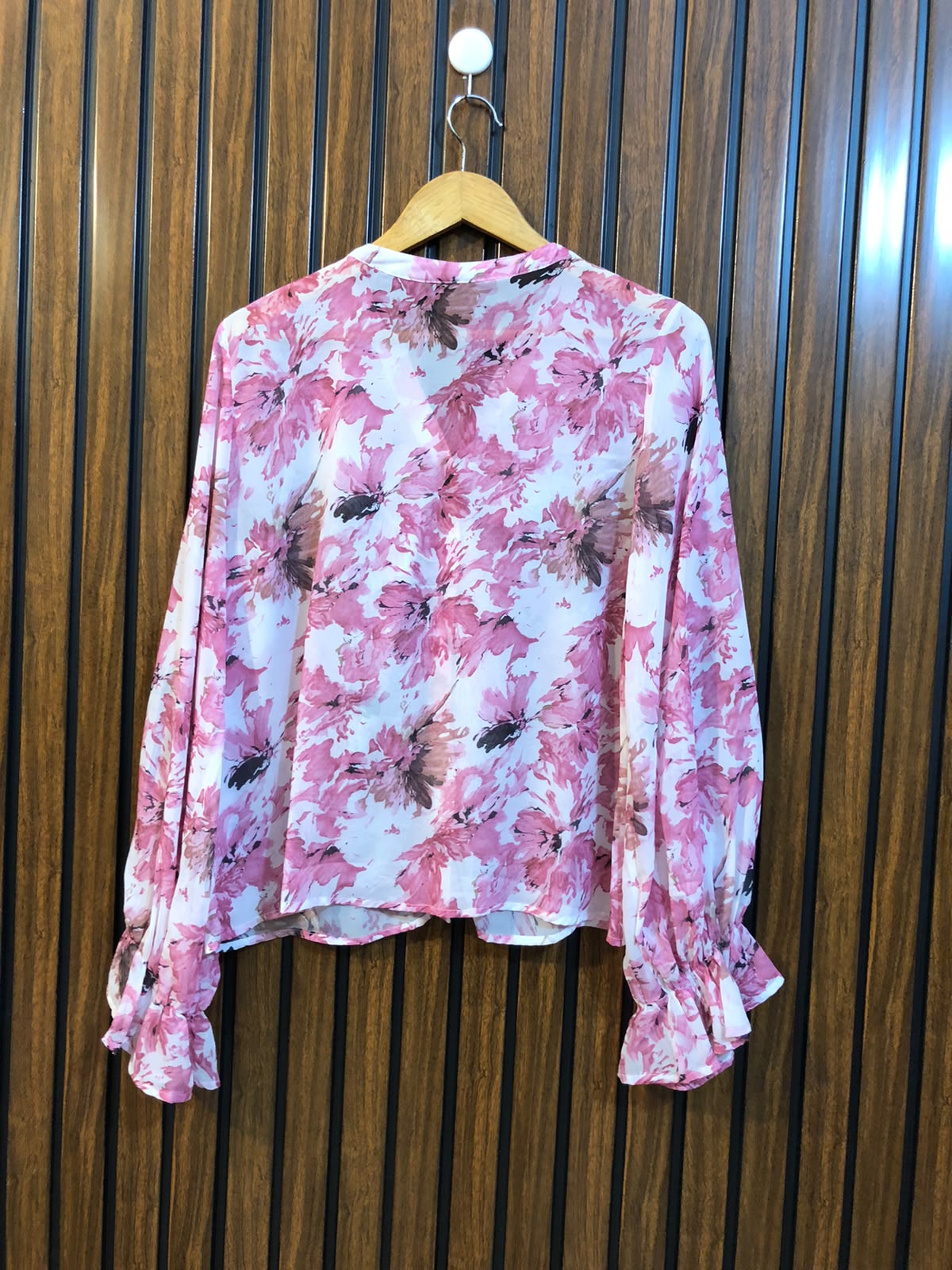 Chest 17  Length 22  Fabric silk Women's Everyday Full Sleeve Top