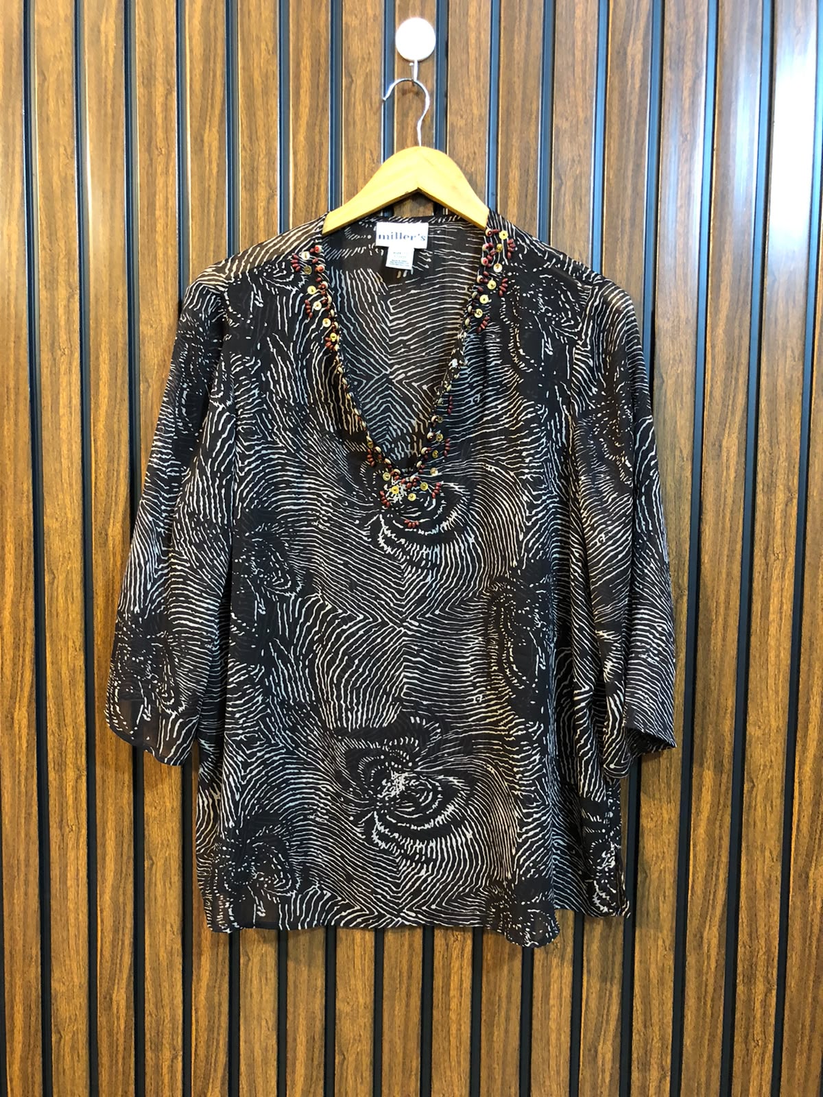 Chest 22  Length 26  Fabric Chiffon Elegant Women's Full Sleeve Top