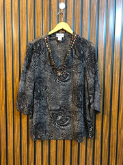 Chest 22  Length 26  Fabric Chiffon Elegant Women's Full Sleeve Top