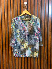 Chest 18  Length 24  Fabric Chiffon Women's Modern Full Sleeve Top