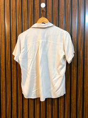 Chest 19  Length 22  Fabric Linen Women's Summer Half Sleeve Top Online