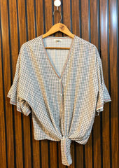Chest 22  Length 22  Fabric Linen Western Women's Trendy Summer Top
