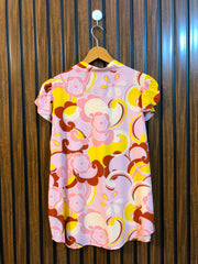 Chest 19  Length 25  Fabric Linen Western Ladies Summer Half Sleeve Top