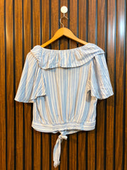 Chest 19  Length 17  Fabric Linen Women's Half Sleeve Casual Top