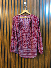 Chest 23  Length 24  Fabric Linen Western Women's New Arrival Top