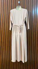 Chest 20  Length 49  Fabric Cotton Silk Women's Long Sleeve Maxi Dresses
