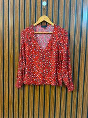 Chest 17  Length 21  Fabric Chiffon Women's Branded Casual Top