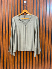 Chest 17  Length 22  Fabric Rayon Women's Branded Summer Full Sleeve Top