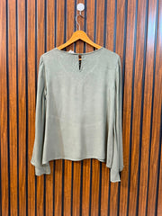 Chest 17  Length 22  Fabric Rayon Women's Branded Summer Full Sleeve Top