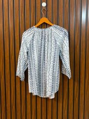 Chest 20  Length 25  Fabric Linen Women's Fashion Full Sleeve Top