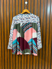 Chest 22  Length 24 To 26  Fabric Linen Branded Western Full Sleeve Top for Women