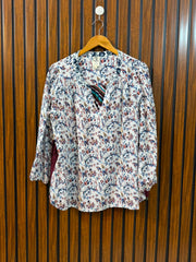Chest 22  Length 24 To 26  Fabric Linen Branded Western Full Sleeve Top for Women