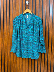 Chest 20  Length 27 To 28  Fabric Linen Women's Elegant Full Sleeve Top