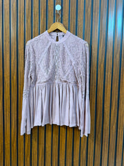 Chest 20  Length 24  Fabric Net And Rayon Women's Western Wear Full Sleeve Top