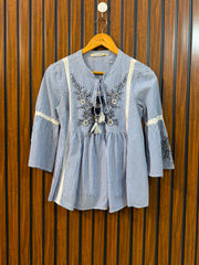Chest 16  Length 23  Fabric Cotton Western Ladies Summer Top