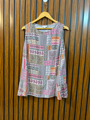 Chest 20  Length 26  Fabric Linen Western Women's Sleeveless Summer Top