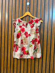 Chest 19  Length 21  Fabric Linen Women's Summer Wear Top