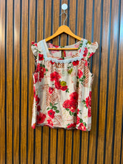 Chest 19  Length 21  Fabric Linen Women's Summer Wear Top