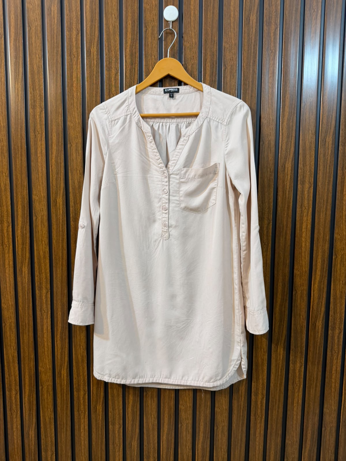Chest 16.5  Length 30  Fabric Cotton Silk Women's Fashion Long Top