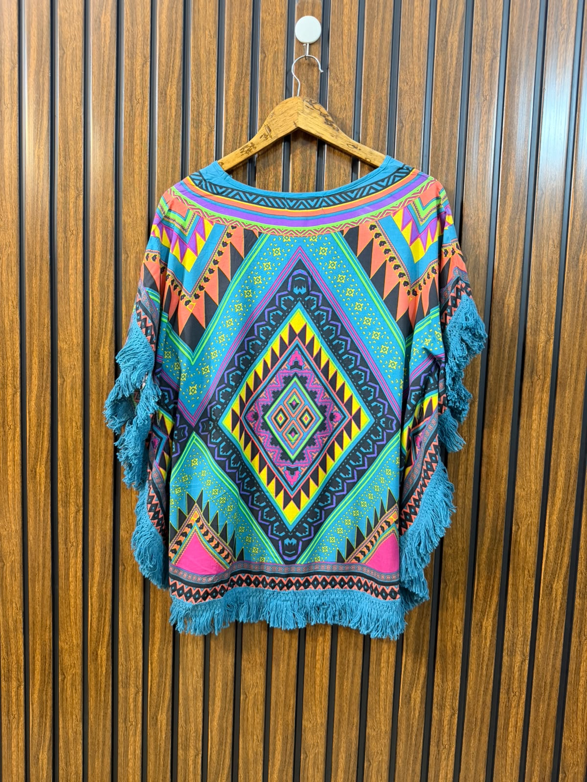 Chest Small Baggy Style  Length 25  Fabric Rayon Western Women's Smart Casual Ponchos