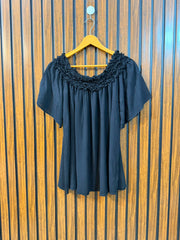 Chest 20  Length 22  Fabric Linen Branded Women's Basic Half Sleeve Top
