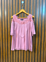 Chest 24  Length 23.5  Fabric Rayon Women's Half Sleeve Everyday Top