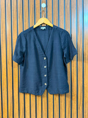 Chest 19  Length 21  Fabric Cotton Silk Branded Women's Chic Top