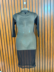 Chest 17  Lenght 35  Fabric net Chic Women's Mini Dress