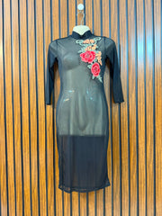 Chest 17  Lenght 35  Fabric net Chic Women's Mini Dress